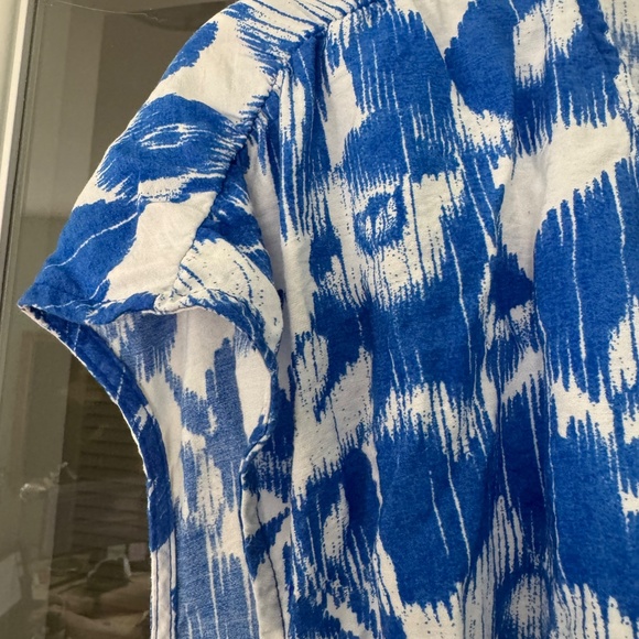 Sonoma Smock Button Midi Dress, Vivid Blue Floral, Petite Large - Picture 5 of 9